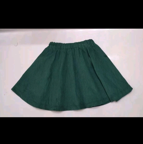 Velvet Fawn Baby Girl Skirt Sz 12- 18M Emerald Green Soft Corduroy Elastic Waist - Picture 3 of 7